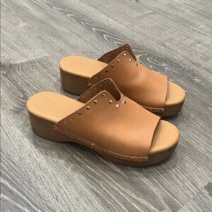 Ancient Greek Sandals Leather Studded Open-Toe Clogs